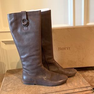 Born Lainie Mid Calf Leather Walking Boots